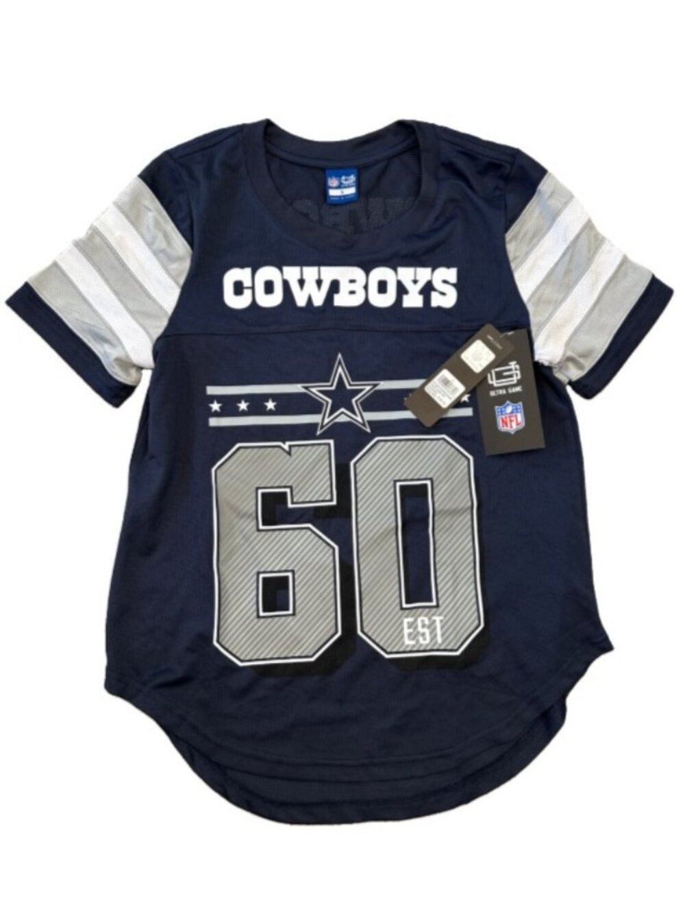Dallas Cowboys Ultra Game NFL Football Logo Top Rounded Shirt NWT Women's Small